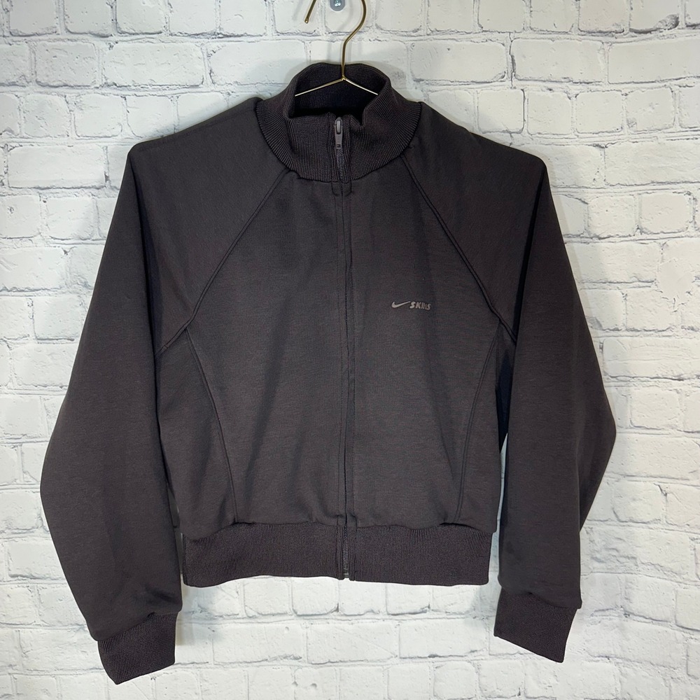 NWOT Nike x SKIMS Women Brown Full Zip Track Jacket Cropped Espresso Small